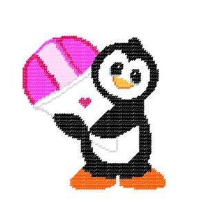 Plastic Canvas Wall Hangings I Love Snow Cones Penguin by Kathy Barwick 2013