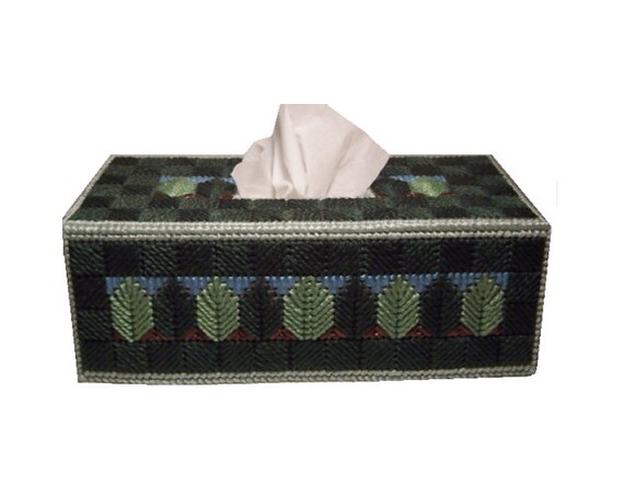 Plastic Canvas Evergreen Box Cover Pdf Format Instant Download - 