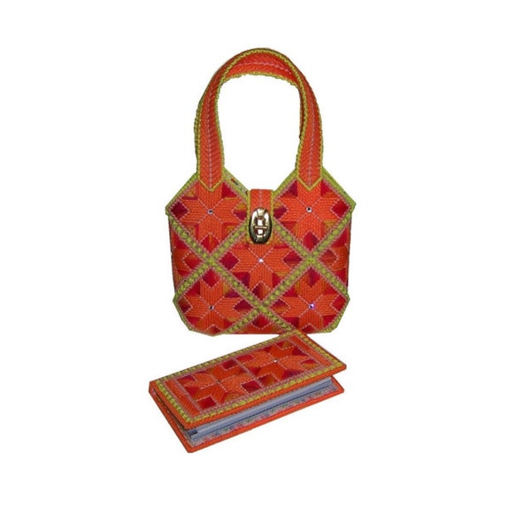 Plastic canvas Tangerine Dream Handbag SET  PDF FORMAT Instant Download