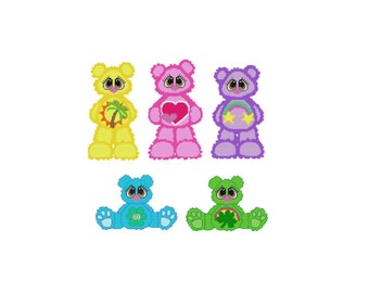 Plastic Canvas Belly Buddy Bears Wall Hanging Instant Download