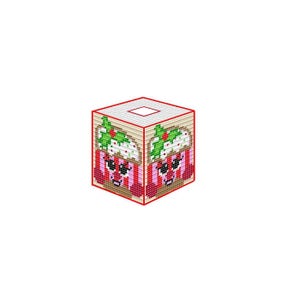 Plastic Canvas Kadoodle Cupcake Tissue Box Cover Instant Download  PDF