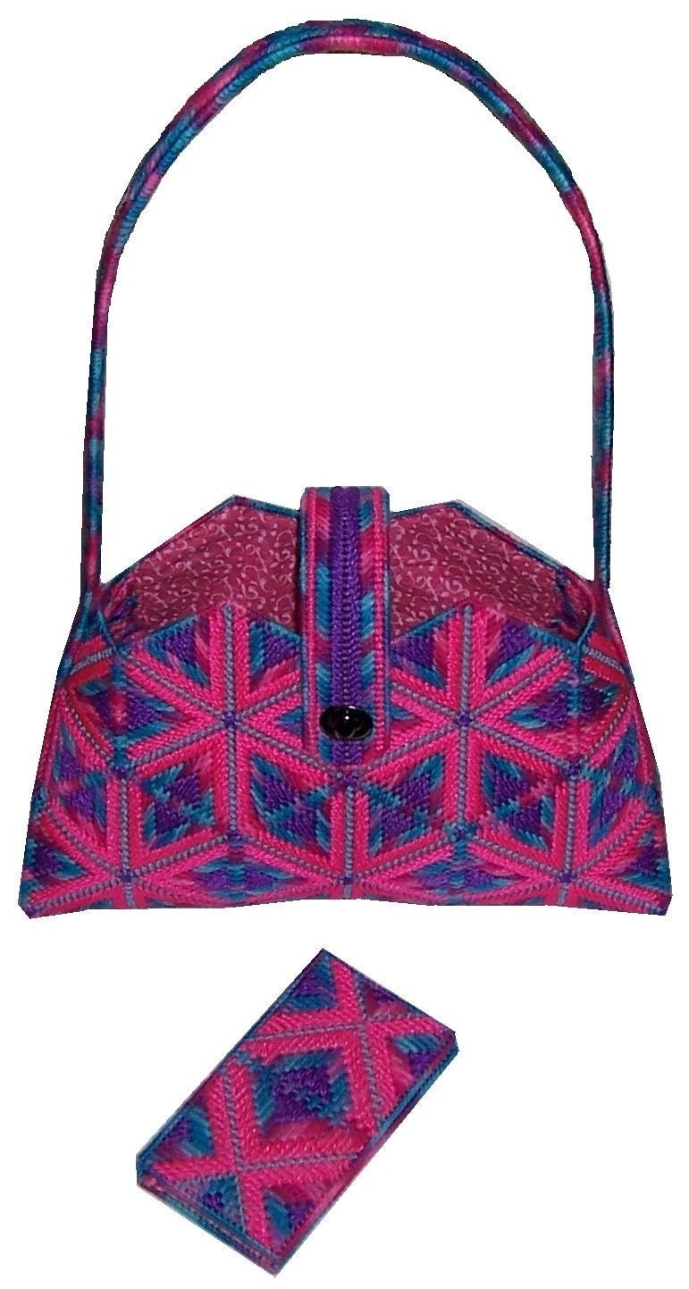 Kaleidoscope Pattern Print Leather Tote Bag main image 1