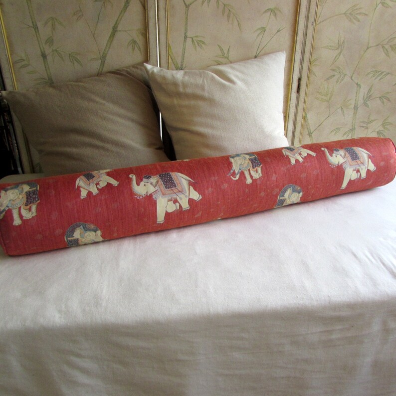 GRAND BOLSTER 8x54 pillow in elephants fabric includes insert Etsy