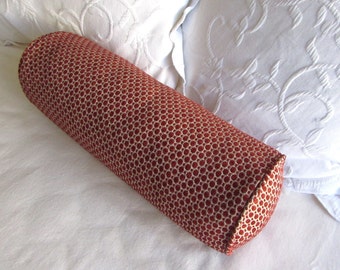 7x20 poppy brick/red chenille decorative Bolster Pillow