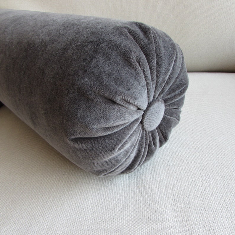 VELVET in Gunmetal Gray bolster pillow 6x14 6x16 6x18 6x20 Etsy