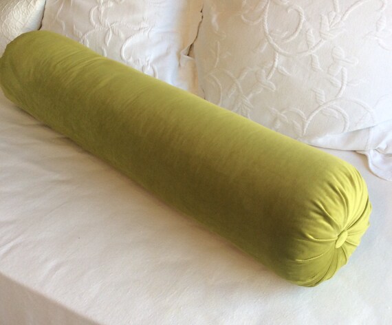 Avocado Green Velvet Bolster Pillow 8x36 Daybed Size Etsy