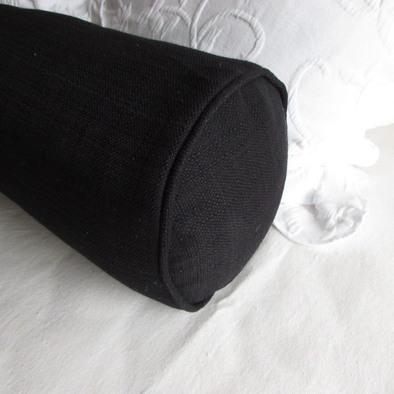 8X30 Daybed Size BLACK bolster pillow includes insert image 3