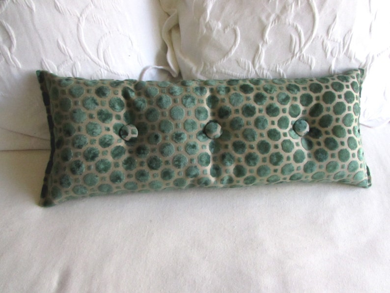 emerald green velvet lumbar pillow