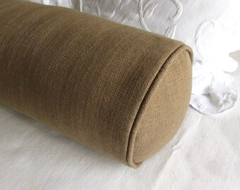 7x20 bolster pillow includes insert, dark toast/tan