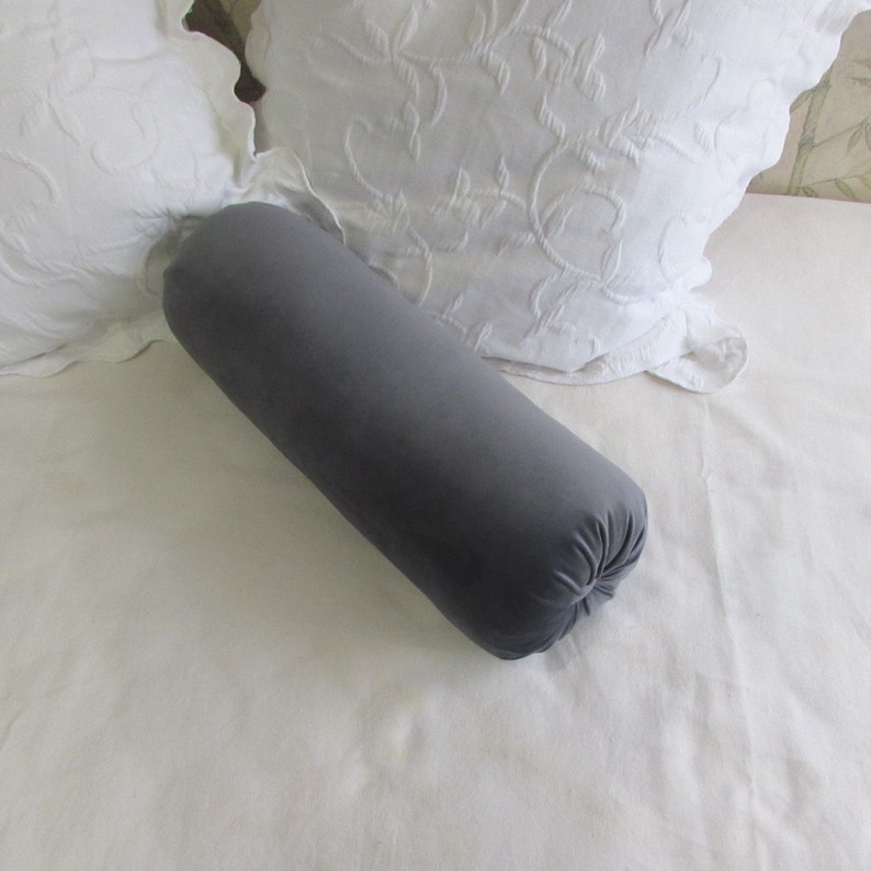 STEEL GRAY VELVET decorative Bolster Pillow 6x14 6x16 6x18 Etsy