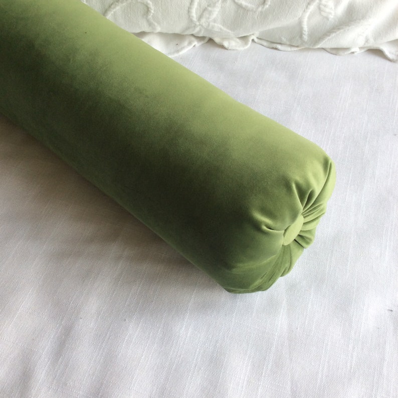 Luau Green Faux Velvet Bolster Pillow 6x22 Etsy