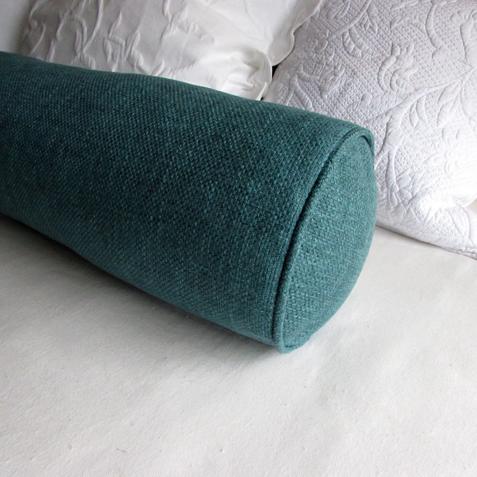 GRAND BOLSTER 8x36 Pillow in TEAL Fabric Includes Insert / Etsy