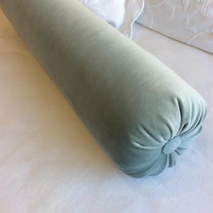 Sea Mist VELVET decorative Bolster Pillow 6x14 6x16 6x18 6x20 6x22