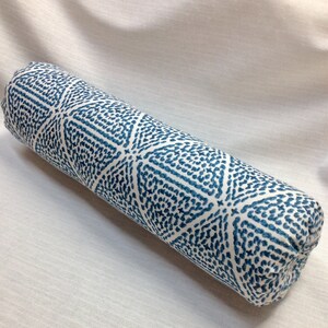 Miguel azure blue  decorative Bolster Pillow 6x14 6x16 6x18 6x20 6x22