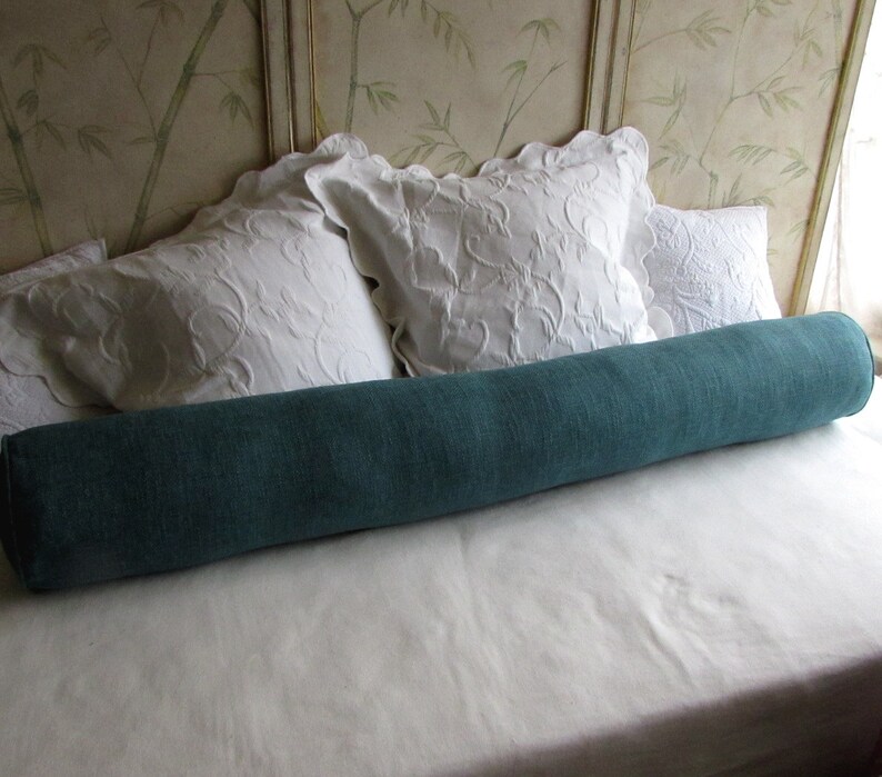 GRAND BOLSTER 8x36 Pillow in TEAL Fabric Includes Insert / Etsy