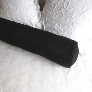 8X30 Daybed Size BLACK bolster pillow includes insert image 1