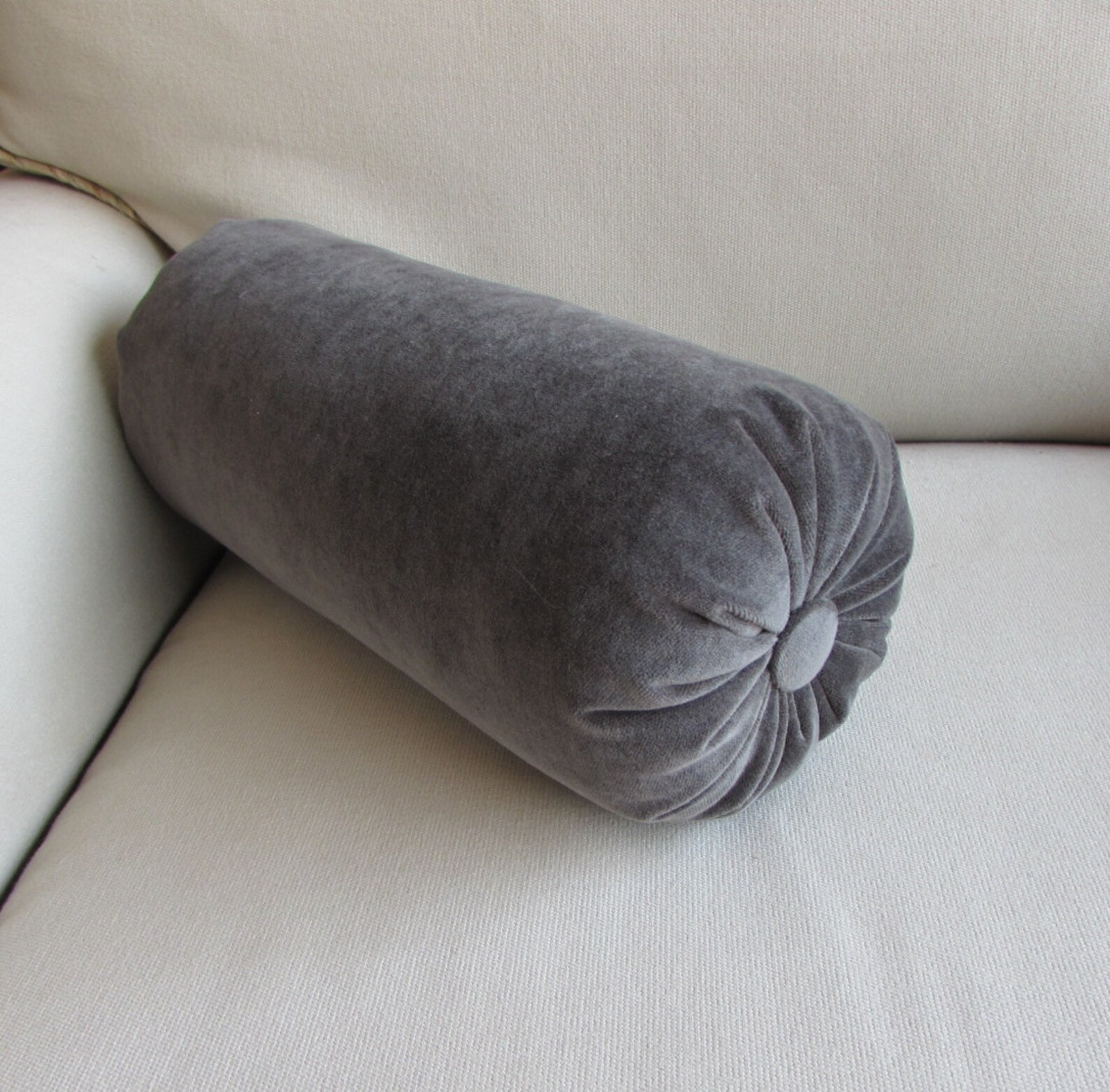 VELVET in Gunmetal Gray bolster pillow 6x14 6x16 6x18 6x20 Etsy