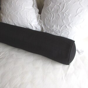 8X30 Daybed Size BLACK bolster pillow includes insert image 2