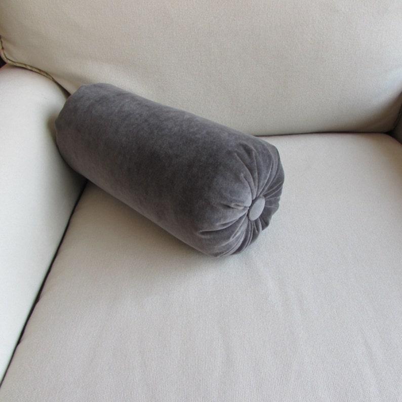 VELVET in Gunmetal Gray bolster pillow 6x14 6x16 6x18 6x20 Etsy
