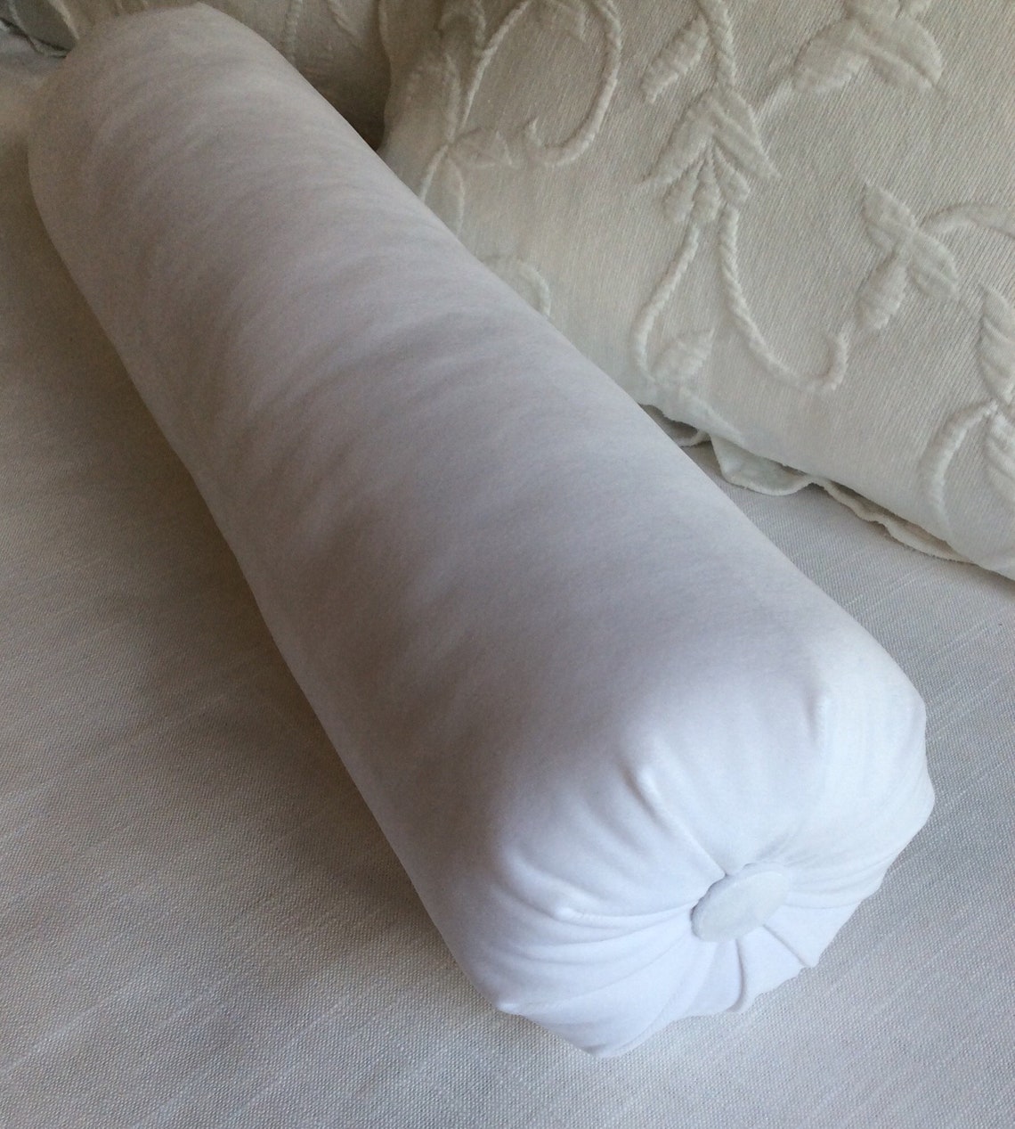 White Velvet Bolster Pillow 6x14 6x16 6x18 6x20 6x22 Etsy