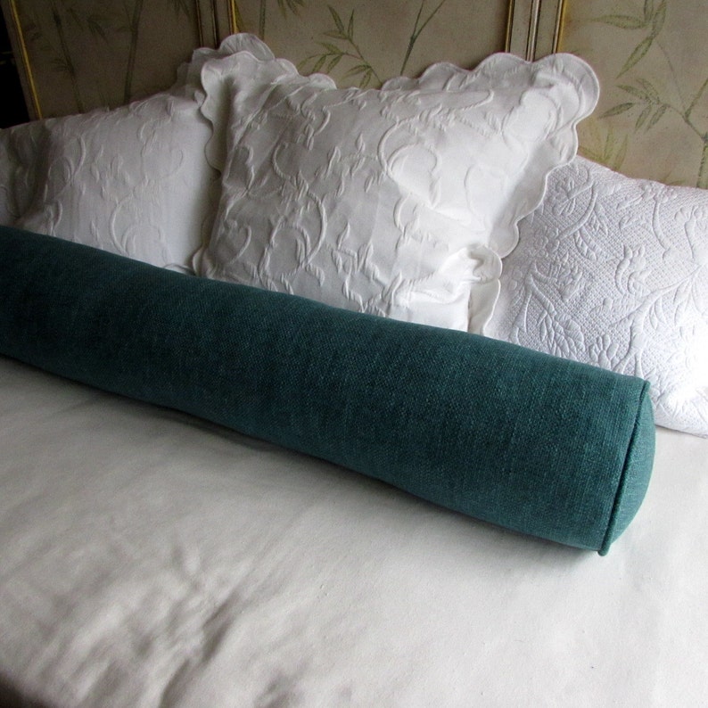GRAND BOLSTER 8x36 Pillow in TEAL Fabric Includes Insert / Etsy