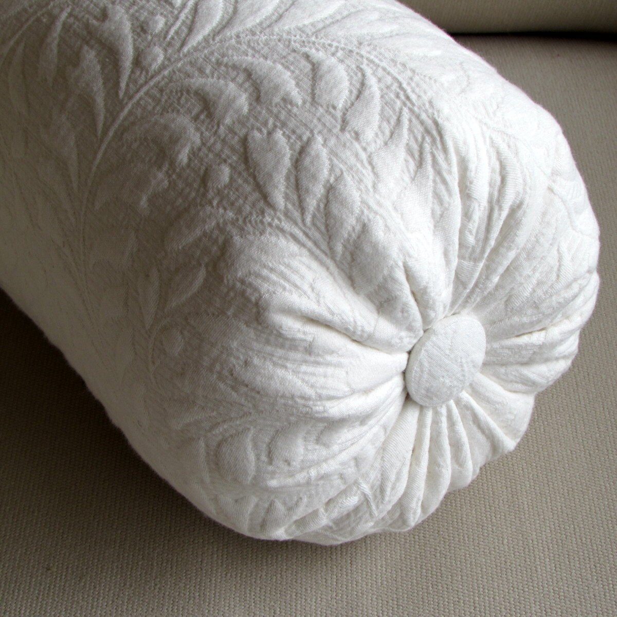 MATELASSE in ivory lumbar bolster pillow 6x14 6x16 6x18 6x20 Etsy