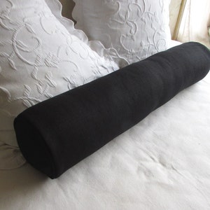 8X30 Daybed Size BLACK bolster pillow includes insert image 5