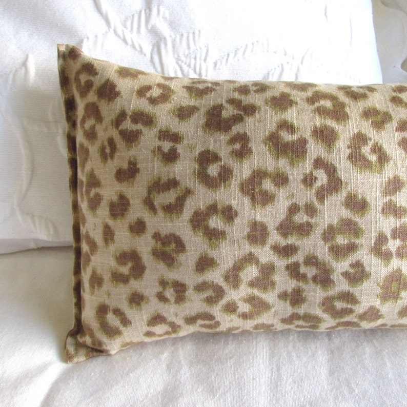 CHEETAH linen 9x25 Bolster/lumbar/throw/accent/toss pillow Etsy