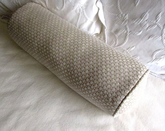 7x20 Ivory chenille decorative Bolster Pillow