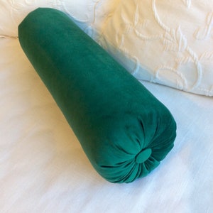 Emerald green VELVET decorative Bolster Pillow 6x14 6x16 6x18 6x20 6x22