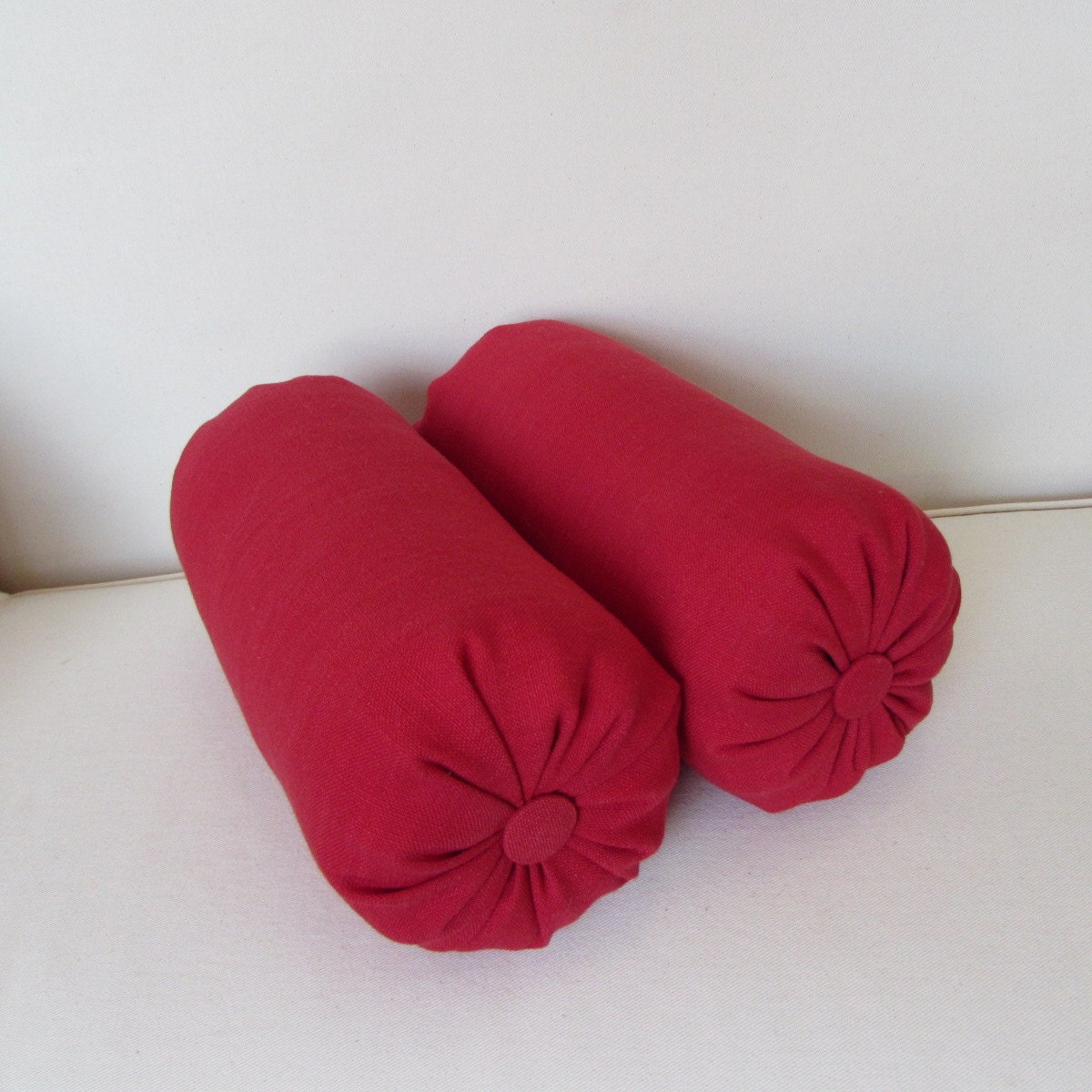 LIPSTICK RED Linen Bolster Pillow 6x14 6x16 6x18 6x20 6x22 Etsy