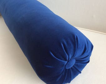 Bright Royal blue VELVET decorative Bolster Pillow 6x14 6x16 6x18 6x20 6x22