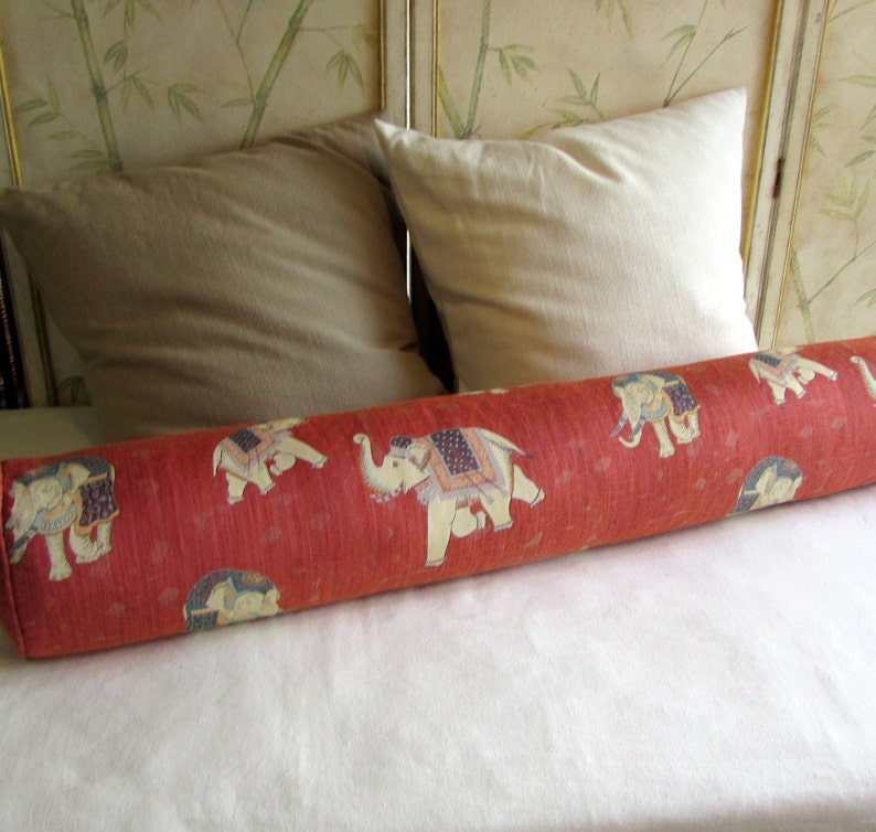 GRAND BOLSTER 8x54 pillow in elephants fabric includes insert Etsy