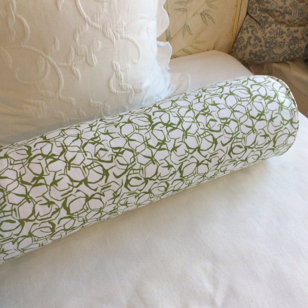 Herb Green Lacefield Fabric 8x36 Bolster Pillow Includes