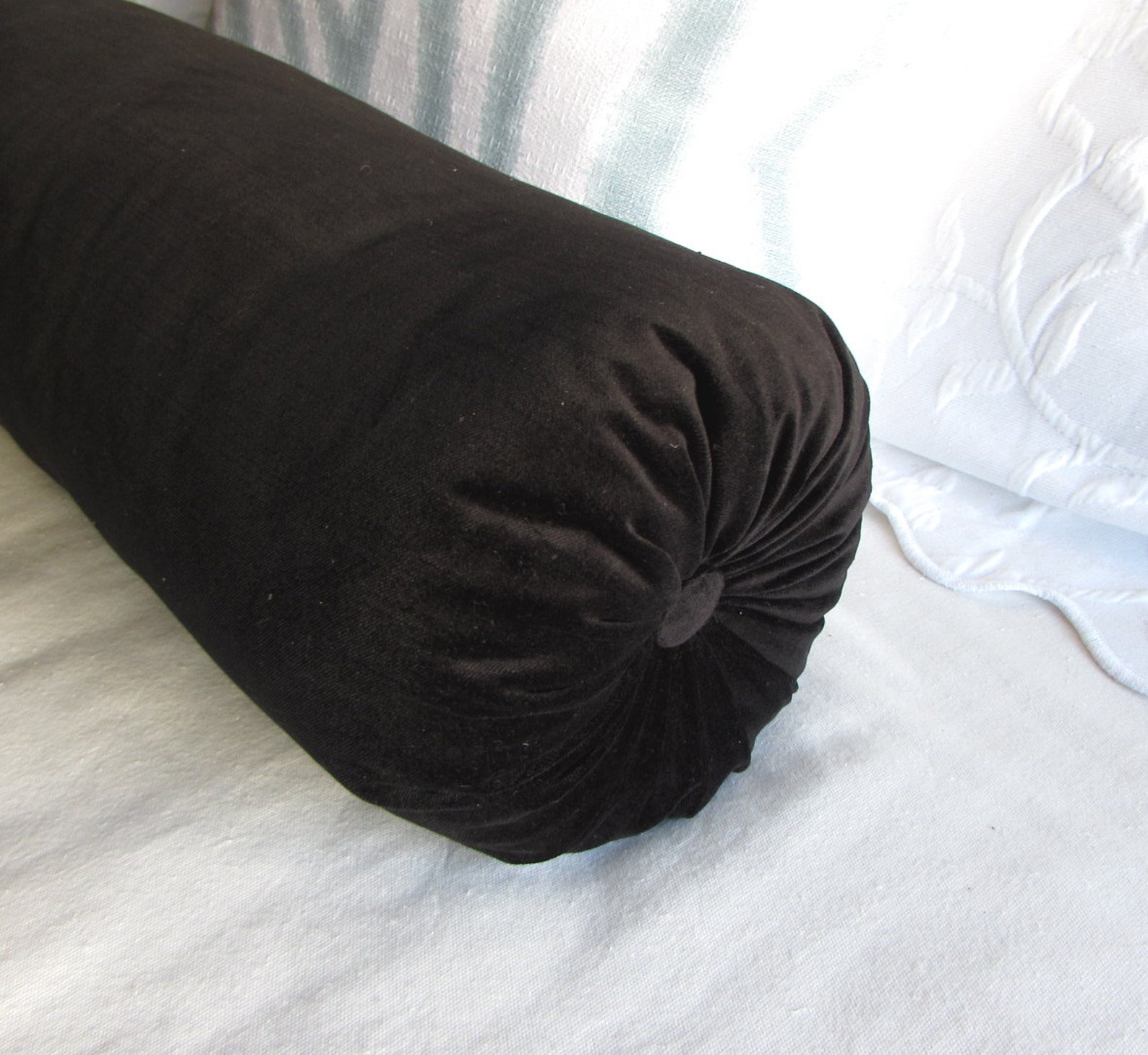 BLACK VELVET daybed size bolster pillow 8x36 Etsy