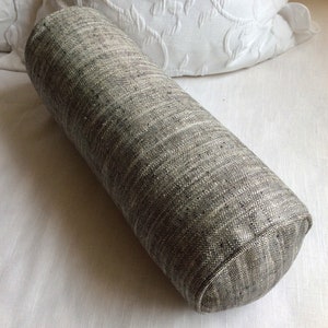 7x20 Black  and cream bolster pillow includes insert