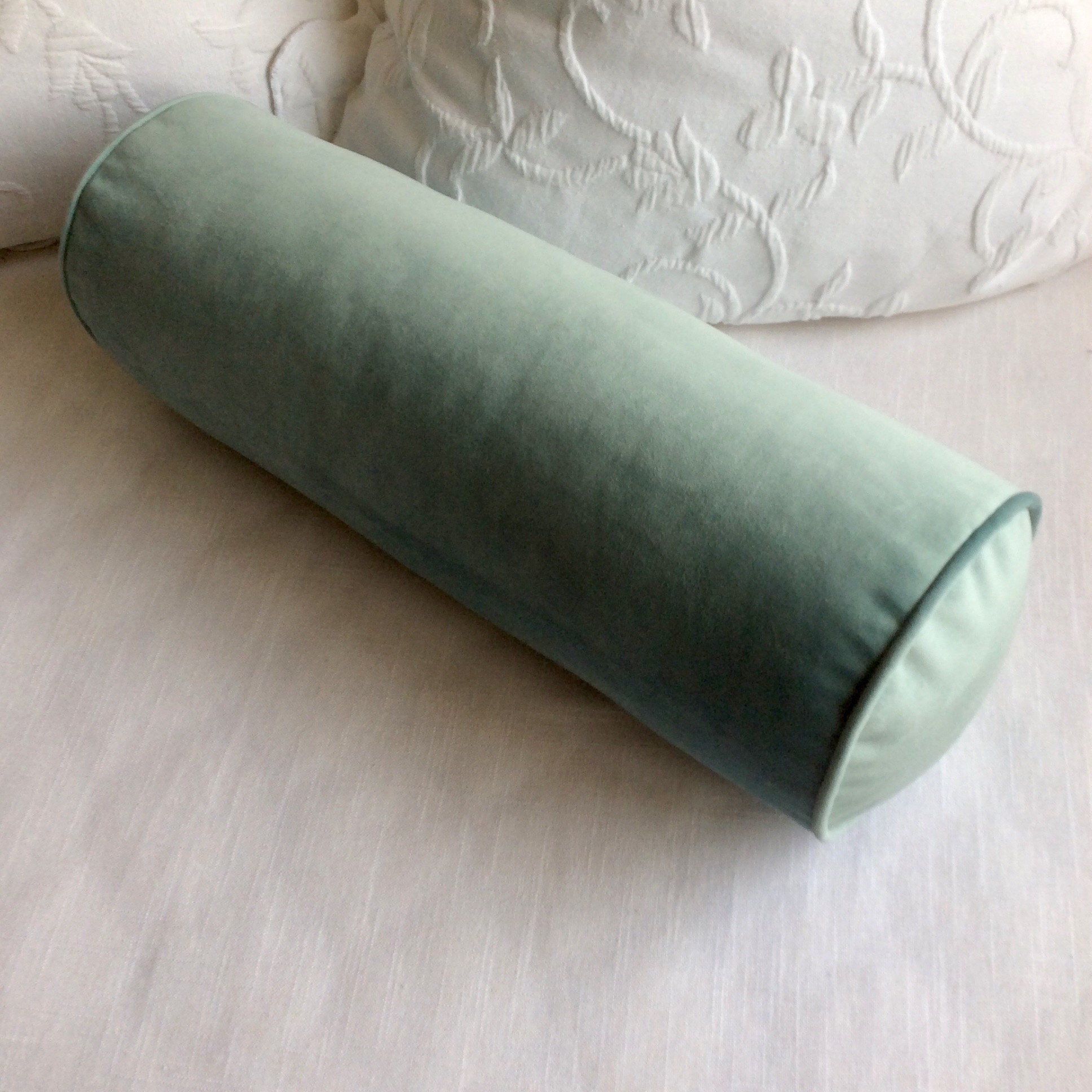 Sage green bolster pillow sale