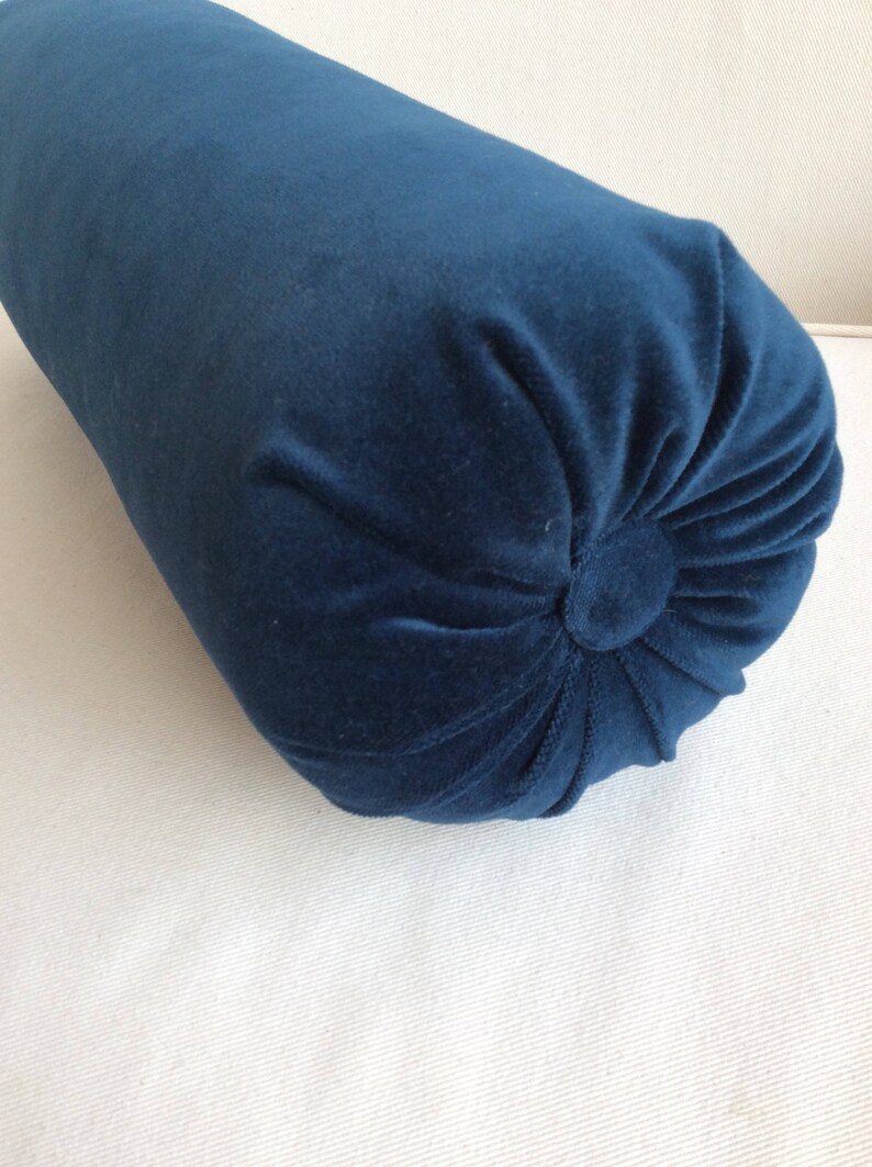VELVET in Navy Blue Bolster Pillow 6x14 6x16 6x18 6x20 6x22 Etsy