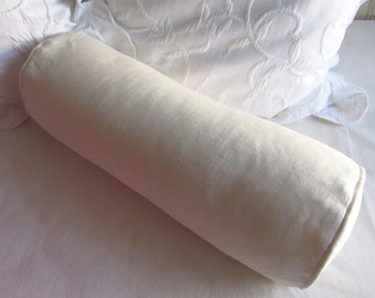 7x20 Ivory Linen bolster pillow includes insert