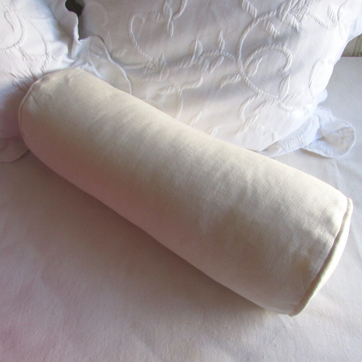 7x20 Ivory Linen Bolster Pillow Includes Insert Etsy