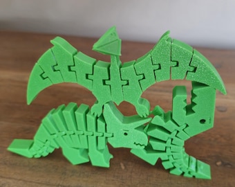 Flexible TPU Small Dino Combo - Neon Green Rex, Ptero, and Tops