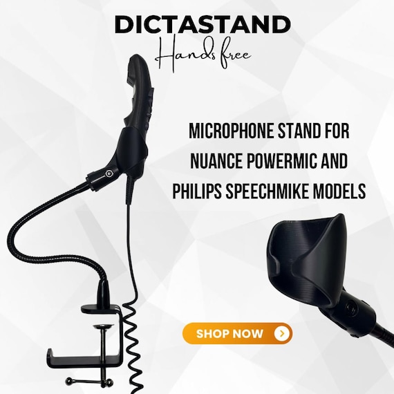 Dictastand | Hands-free Desk-mounted Powermic Speechmike Holder - Etsy