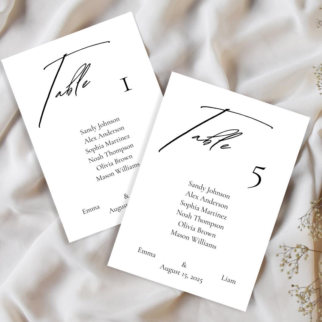 Wedding Table Numbers Template Photo Table Numbers Wedding Table ...