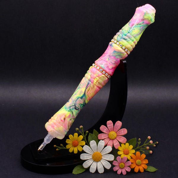 Hand Turned Diamond Painting Pen ~ Flower Power