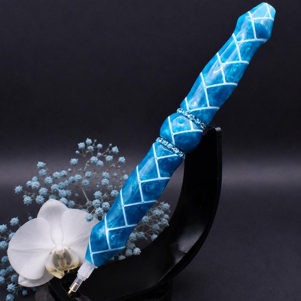 Hand Turned Diamond Painting Pen ~ Icebound