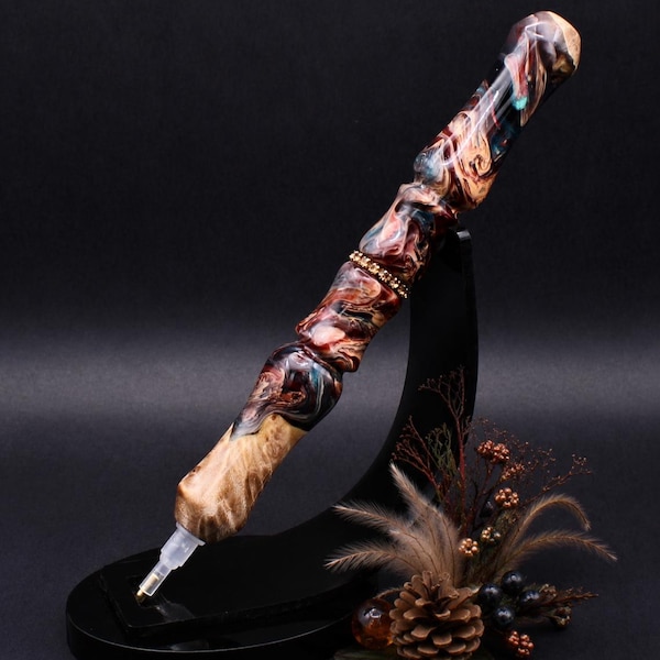 Hand Turned Diamond Painting Pen Wood Hybrid ~ Caramel Latte