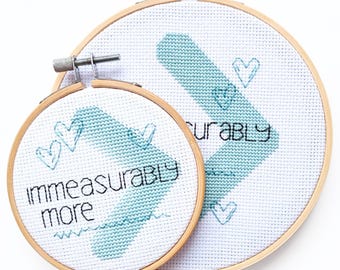 Christian Cross Stitch Pattern, Ephesians 3:20, Modern Bible Verse (PDF Pattern)