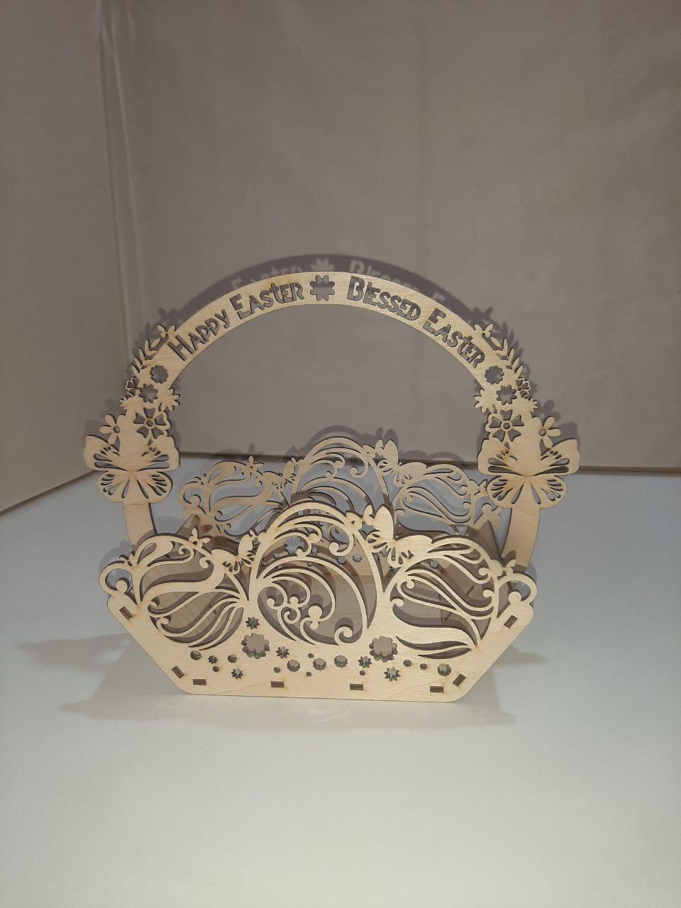 Easter Basket Laser Cut Files SVG DXF | Happy Blessed Easter| Glowforge ...