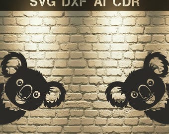 Funny Koalas Peeking SVG | Animal Laser Cut Files (svg, dxf, ai)
