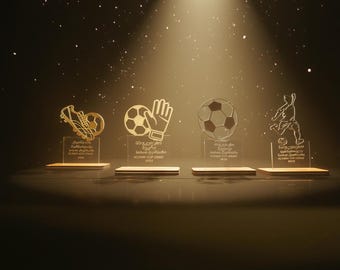 Sports Awards Bundle Laser Cut Files SVG | Football Individual Awards | MVP Player Trophy Templates